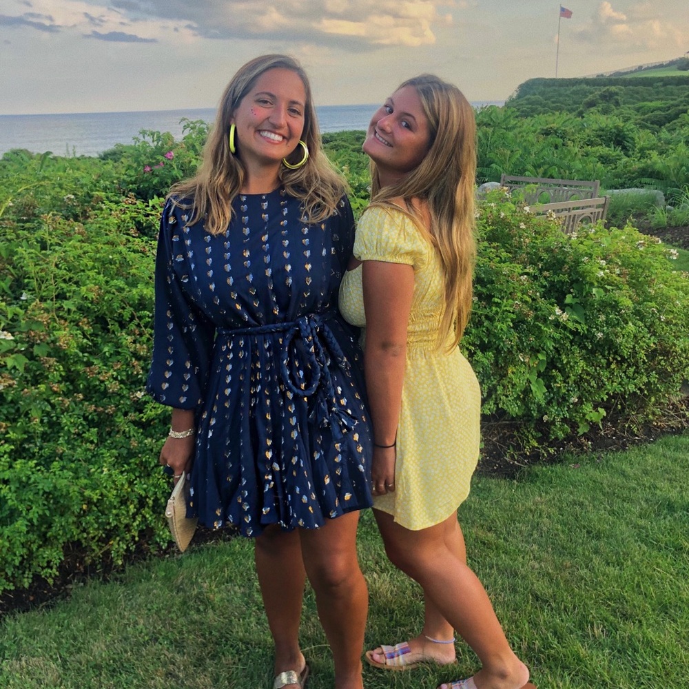 RHODE Navy and Gold Heart Dress